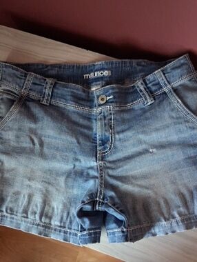 Maurices Blue Washed Denim Shorts 13/14